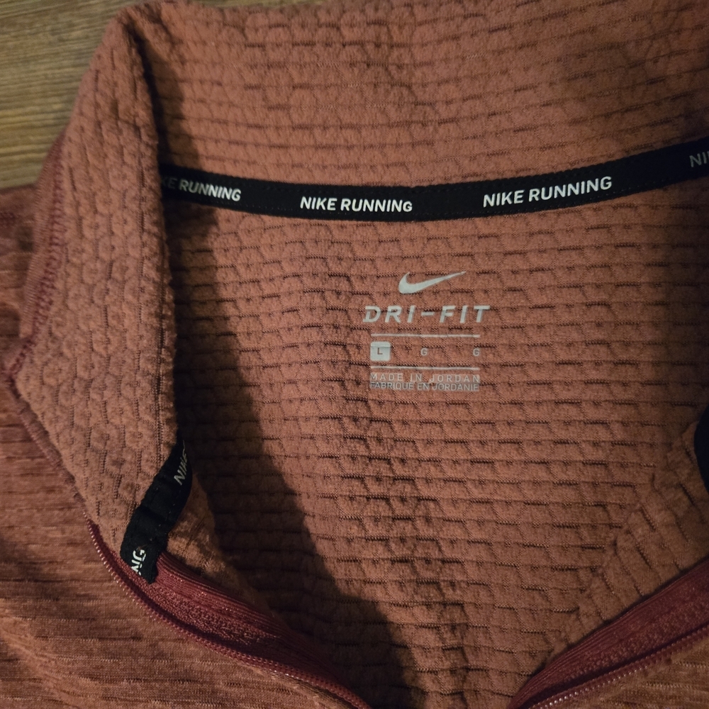 Womens Nike Maroon Quarter-Zip Pullover Crew Sweatshirt Dri Fit - Picture 2 of 6